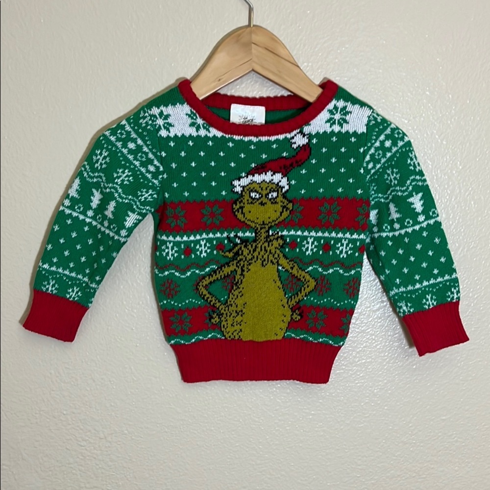 The Grinch Dr. Seuss Green Red Baby Holiday Christmas Ugly Sweater